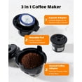 thumbnail image 2 of 3-in-1 Single Serve Coffee Maker for K Cup Pods Ground Coffee & Tea, Compact White Machine with 40oz Reservoir, 2 of 6