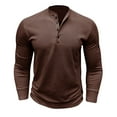 thumbnail image 2 of Annhoo Mens Sweater Solid Color Button Down Crew Neck Pullover Long Sleeve Sweatshirts Trendy Warm Fall Winter Tops, 2 of 7