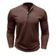 thumbnail image 3 of Blusas y camisas de manga larga con cuello redondo para hombre, blusa informal de moda con bloques de color, manga larga, cuello redondo, blusa de poliéster, algodón y poliéster., 3 of 7