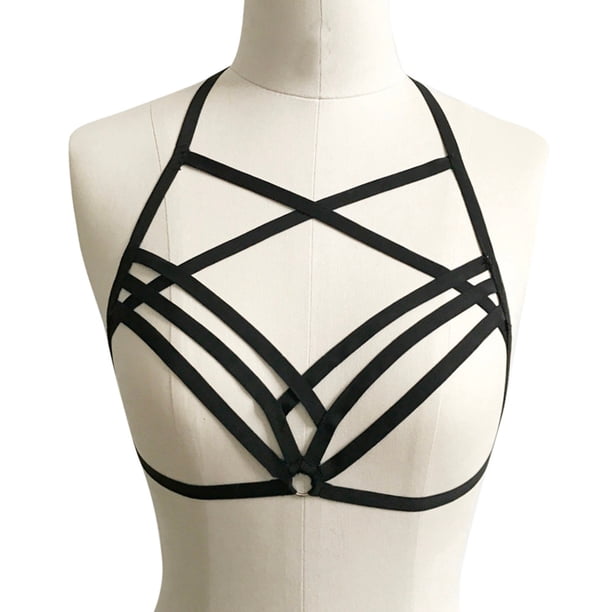 Lencería Para Mujer Sujetadores Ahuecados Elástico Jaula Sujetador Vendaje Tirantes Halter Sujetador Bustier Top Odeerbi ODB140409
