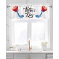 thumbnail image 2 of Father's Holiday Linen Curtain Valance for Bedroom/Bathroom/Kitchen/Office/Living/Dining Room Window,Red Love Tie Sunglasses Beard Summer Rod Pocket Topper Decorative Cafe Drapes Panel 42"x12", 2 of 6
