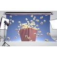 thumbnail image 3 of ABPHOTO Polyester Blue Background Popcorn Full Moon Flying Children Studio Photography Background Kids Indoor Wallpaper Background 7x5ft, 3 of 5
