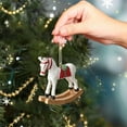 thumbnail image 5 of JeashCHAT Resin Christmas Horse Ornaments, Animal Horse Figurine Hanging Pendant Christmas Tree Ornaments Holiday Party Xmas Gifts, 3.15inch, White, 5 of 6