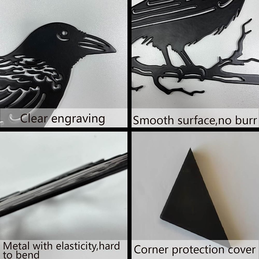 Metal Bird Garden Decor Bird Garden Stakes Decorative Black Statue Sculpture Cardinal Gifts Figurines Silhouette Yard Art Insert Home Decor for Outdoor Tree Patio Housewarming 11.8x11.8inch DIY