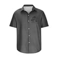 thumbnail image 4 of WREESH Men's Button Down Shirts Fashion Comfortable Printed Short Sleeve Turndown Collar Shirts Trendy Casual Tops Dark Gray, 4 of 5