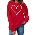 thumbnail image 2 of Valentine Heart Hoodies for Womens Heart Graphic Cotton Fleece Pullover Teens Comfort Soft Festival Sweatshirts Hooded Sweatshirt Long Sleeve Pullover Tops Pockets Trendy Preppy Teen Girls Clothes, 2 of 7
