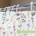 thumbnail image 7 of Spring Summer Shower Curtain for Bathroom 72"x84",Pink and Blue Watercolor Wildflowers Bathroom Curtains,Floral Waterproof Washable Fabric Bath Bathtub Shower Drape, 7 of 7