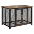 thumbnail image 2 of 48" Flip-Top Dog Crate Furniture, Heavy-Duty Rustic Wood Kennel End Table for Dogs Up to 100 Lbs, Indoor Escape-Proof Pet Cage, 2 of 8