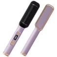 thumbnail image 1 of Cepillo alisador de pelo con iones negativos, peine alisador de pelo, cepillo alisador de pelo con función anti-escaldaduras, bloqueo automático de temperatura y función de apagado automático, 1 of 5
