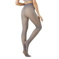 thumbnail image 4 of Cyglowse Fake Translucent Fleece Lined Tights for Women Thermal High Waist Warm Winter Pantyhose Light Gray M, 4 of 5