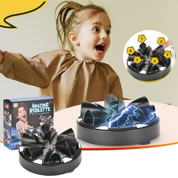 2023 Newest Shock Roulette Party Game - 1-6 Player Electronic Russian Roulette with Random Mode & Thrilling Shock for Game Nights, Family Gatherings & Prank Fun (Batteries Not Included)