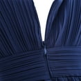 thumbnail image 4 of Vxuxlje Kids Girls Wide Straps Chiffon Pleated Flower Girl Dress Wedding Birthday Party A-Line Swing Navy Blue 12, 4 of 5