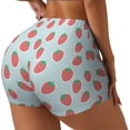 thumbnail image 2 of Wukai Hand Drawn Strawberry Print Pack Biker Shorts for Women Yoga Workout Gym Running Scrunch Active Shorts-XX-Large, 2 of 8