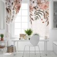 thumbnail image 5 of Fsddascl Pink White Floral Fall Blackout Curtains for Bedroom/Living Room, Thermal Insulated Kitchen Curtains, Autumn Botanical Leaves Rustic Grommet Darkening Window Treatment Drapes 52"x84"x2, 5 of 6