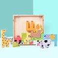 thumbnail image 2 of Jigsaw Puzzle Wood Cartoon Animal Educational Puzzle Recognition Toy for Kids, 2 of 10