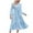 Blue, variant on Lindreshi Fall Dresses for Women 2025 Homecoming Dresses Women's Fashion Casual Solid Long Sleeve V-Neck Bandage Long Dress