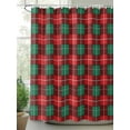 thumbnail image 2 of Christmas Red Shower Curtain Set ，Waterproof Fabric Shower Curtains Green Plaid Shower Curtains for Bathroom,Bathroom Decor 36"x78", 2 of 6
