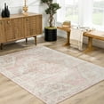 thumbnail image 4 of BoutiqueRugs Blush & Light Pink Collection Snead Bohemian Oriental Medallion Area Rug - Traditional Floral Carpet for Living Room, Bedroom - Blush, Pale Pink, Cream - 5'3" Square, 4 of 13