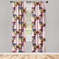 thumbnail image 3 of Ambesonne Butterfly Curtains, Wings Multicolored Print, Pair of 28"x63", Vermilion Turquoise White, 3 of 5