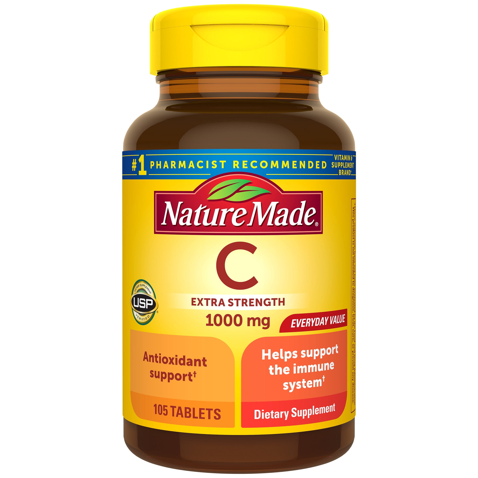 Nature Made Extra Strength Vitamin C 1000 mg Tablets, Dietary Supplement, 105 Count