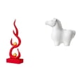 thumbnail image 1 of Escultura abstracta de fuego, estatua de caballo de resina, arte moderno, adorno animal, decoración coleccionable, adecuada para sala de estar, oficin, 1 of 8