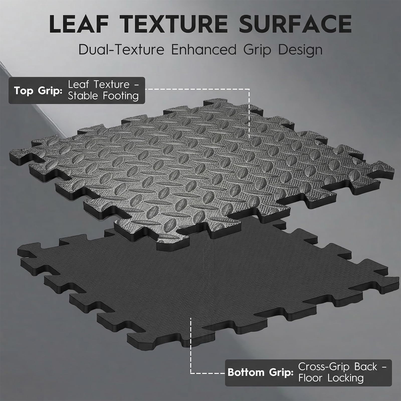 18 Tiles Puzzle Exercise Mat, EVA Interlocking Foam Floor Tiles, Non-Slip, Protective, Water-Resistant Flooring for Home Gym & Workout Equipment, 12.6" x 12.6" x 0.4", 18 Sq Ft