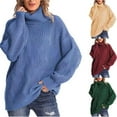 thumbnail image 3 of Warm & Cozy Women's Turtleneck Sweater - Soft Knitted Pullover Top for Everyday Comfort, Long Sleeve Cold Weather Wear, Versatile Casual Winter Clothing, 3 of 10