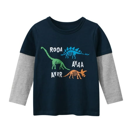 

Bjutir Casual Long Sleeve Tops For Toddler Baby Boys Girls Cartoon Dinosaur Prints Shirt Tops Fall Winter Clothes