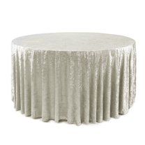 Your Chair Covers - 120 Inch Round Crushed Velvet Tablecloth Ivory