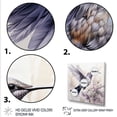 thumbnail image 3 of Designart "Fluttering Hummingbird Blooms in Grey I" Animals Wall Art - Modern Grey Hummingbird Bedroom Canvas Wall Art, 3 of 6