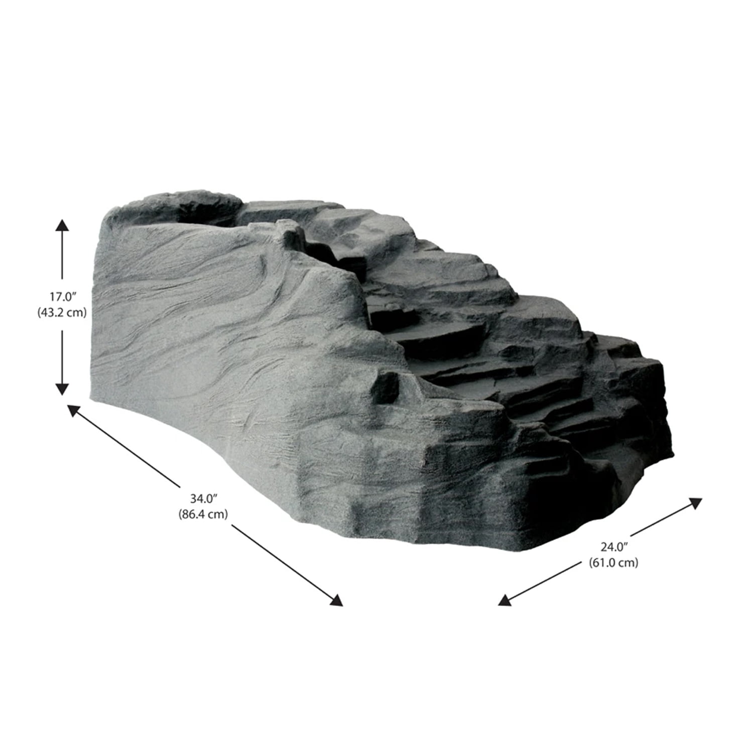 Algreen Decorative Pond Watercoarse, Tranquility Waterfall with Threaded Fitting, Charcoalstone
