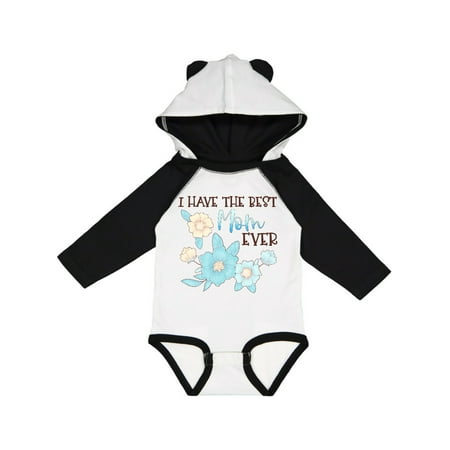 

Inktastic I Have the Best Mom Ever with Blue Flowers Gift Baby Boy or Baby Girl Long Sleeve Bodysuit