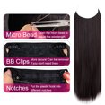 thumbnail image 5 of SHCKE Invisible Hair Extensions with Invisible Transparent Wire Removable Secure Clips in Straight Synthetic Hairpiece for Women 22 Inch, 5 of 6