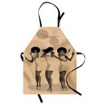 thumbnail image 1 of Retro Apron, Singers Dancing Wild Style of Sixties, Unisex Kitchen Bib with Adjustable Neck for Cooking Gardening, Adult Size, Pastel Brown Taupe, by Ambesonne, 1 of 4