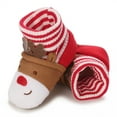 thumbnail image 5 of Esho Christmas Baby Shoes Snow Boots, Infants Winter Xmas Plush Warm Slipper Shoes Santa Elf Booties Shoes 0-18M, 5 of 8