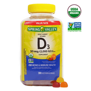 Spring Valley Vitamin D3 Gummies, 50 mcg, 300 ct