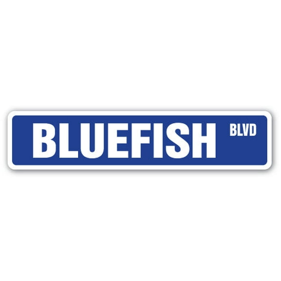 BLUEFISH Street Sign fishing fisherman fish game sport | Indoor/Outdoor | 30" Wide