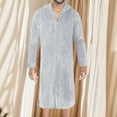 thumbnail image 2 of JTieacloth Men's Nightshirts Male Winter Coral Velvet Bathrobe Facecloth Pajamas Fluffy Ultra Comfortable Zipper Hooded Padded Thickened Longer Winter Bathrobe Gray, 2 of 5