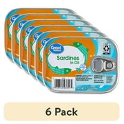 (6 pack) Great Value Sardines in Oil, 3.75 oz
