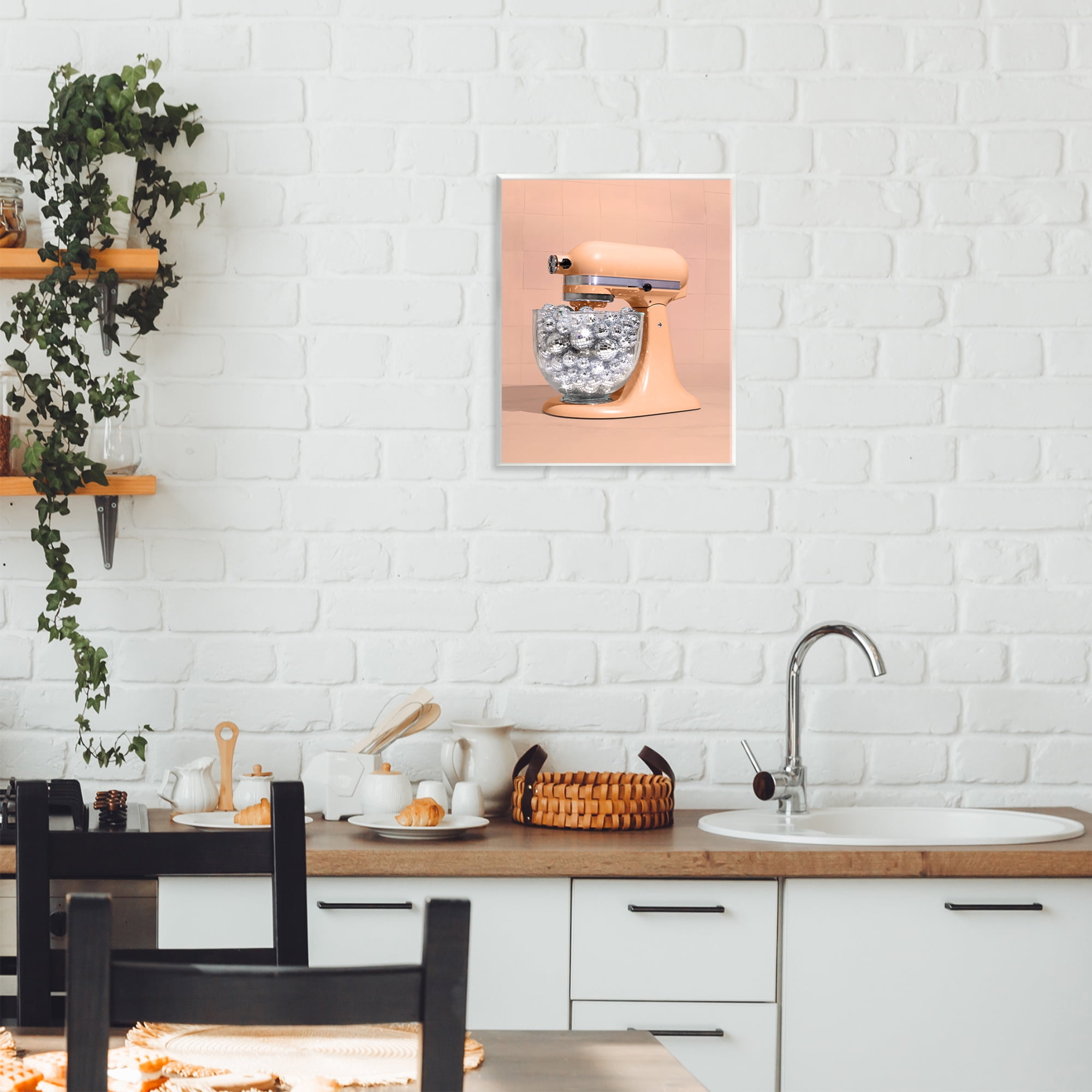 Stupell Industries Disco Kitchen Mixer over Orange Wall Plaque Art, design by LISH Creative