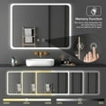 thumbnail image 3 of LED Bathroom Mirror, 28 x 20 Inch, Wall Mounted Vanity Mirror, Anti-Fog, Dimmable, Touch Sensor Switch Control, AC Plugin with 3 Colored LED Lights, Horizontal & Vertical - M1012, 3 of 4