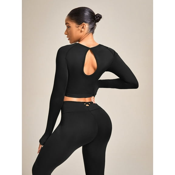 Fitness Quick Dry Tight Long Sleeve Crop Gym Tank Top Backless Workout Women Yoga Tank Top