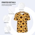 thumbnail image 3 of Hirioo Artistic Zebra Print Sunflower for Men's Baseball T-shirt Shirts Short Sleeve Casual Summer Button Stretch T Shirts,Size S-4XL-XX-Large, 3 of 7