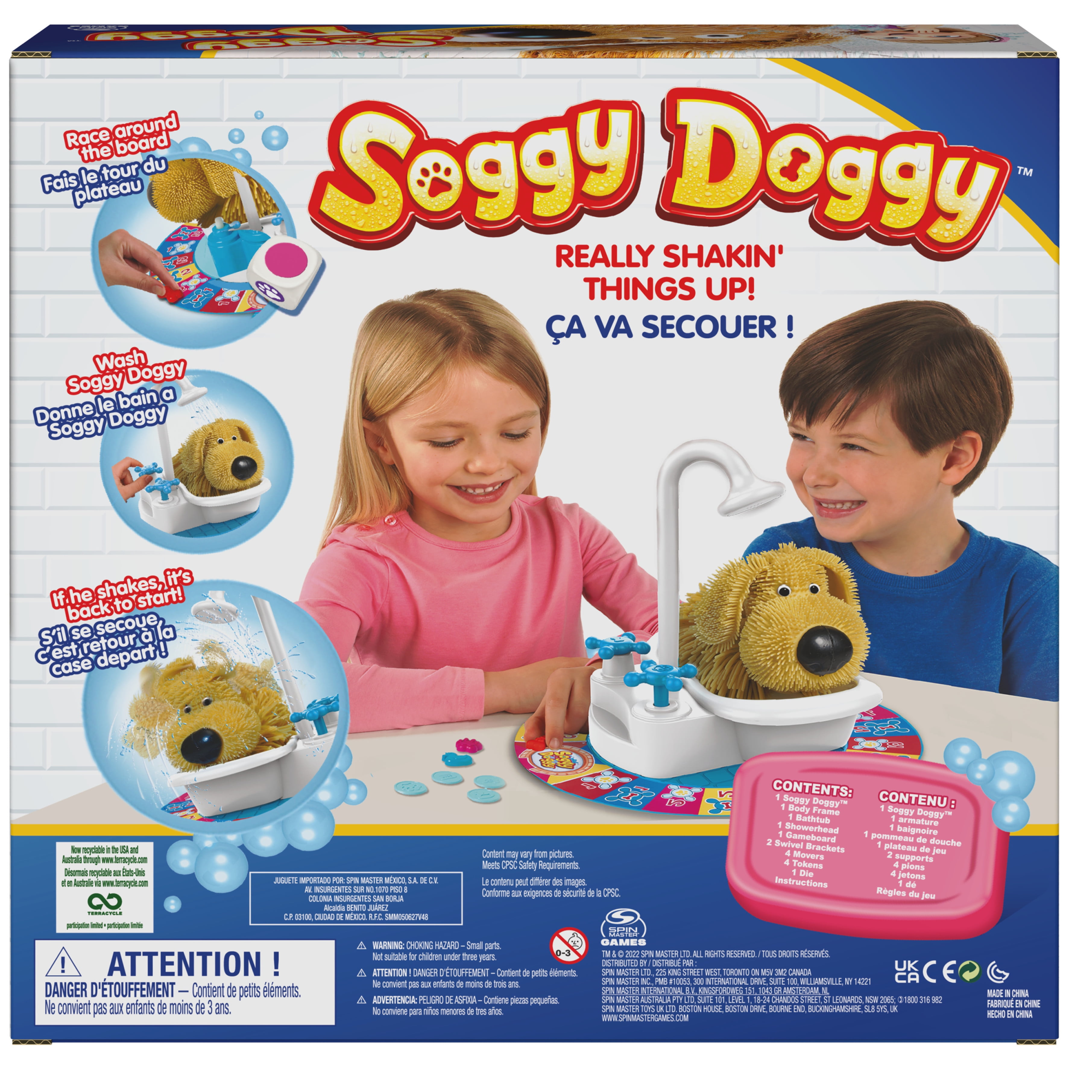  Soggy Doggy, The Showering Shaking Wet Dog Award-Winning Board  Game for Family Night Fun Games for Kids Toys & Games, for Kids Ages 4 and  up : Everything Else