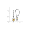thumbnail image 4 of Primal Silver Sterling Silver Rhodium 6mm Heart Citrine Leverback Earrings, 4 of 5