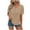 Khaki, variant on Otvok Womens Summer Tops Short Sleeve V-Neck Solid Casaul Jacquard T-Shirt Blouses