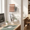 thumbnail image 4 of Wall Organizer Baskets, Lid Organizers Inside Cabinet with 2 Caddy Adhesive, Cabinet Door Organizer with 2 Sponges, 4 Hooks, Cabinet Door Storage for Foil Aluminum Roll, Black, 4 of 12