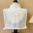 thumbnail image 3 of HeroNeo Women Elegant Sheer Organza False Collar Detachable Blouse Embroidery Leaves Lace Stand Ruffled Half Shirt Dickey Pullover Neck Cover, 3 of 16