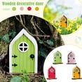 thumbnail image 2 of Fairy Door -Fairy Door for Tree-Fairy Garden-Fairytale Door - Tooth Fairy Door-Fairies Sleeping Door and Windows Tree Statues-Tree Hugger Yard & Garden Sculptures Fairy Mystical Home(Green), 2 of 6