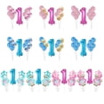 thumbnail image 2 of Globos de confeti transparentes de látex de ágata de mármol niño niña 1er cumpleaños decoración de fiesta número 1 globos de papel de aluminio 11/25 Piezas Methold JJ15589-10, 2 of 6